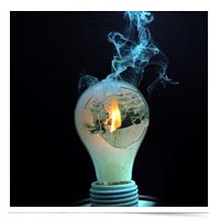 A burned out lightbulb.